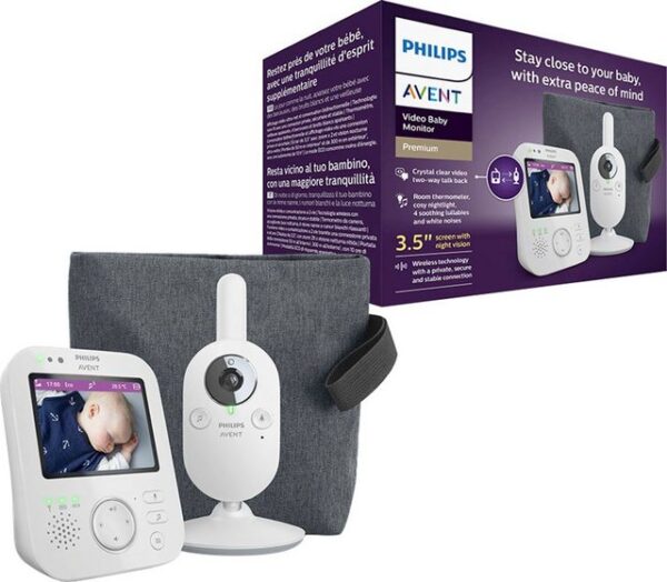 Mit dem Philips Avent Video-Babyphone Premium SCD892/26 sind Eltern immer in der Nähe Ihres Babys mit der höchsten Sicherheit. Durch seine Drahtlostechnologie stellt es eine persönliche und sichere Verbindung her. Um den Nachwuchs in bester Bildqualität bei Tag und Nacht sehen zu können