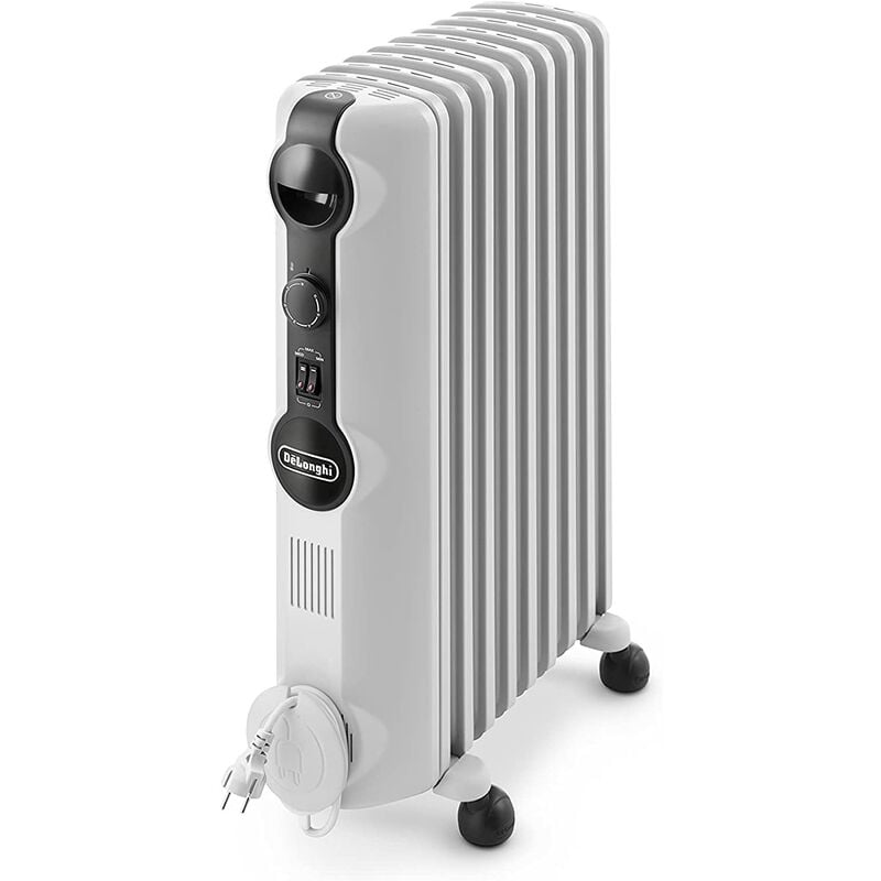 De'Longhi TRRS0920 Elektrischer Radiator 2000 W 3 Leistungsstufen weiß - 9 Elemente 2000W Ölkühler mit 3 Leistungsstufen - Neues Batteriedesign