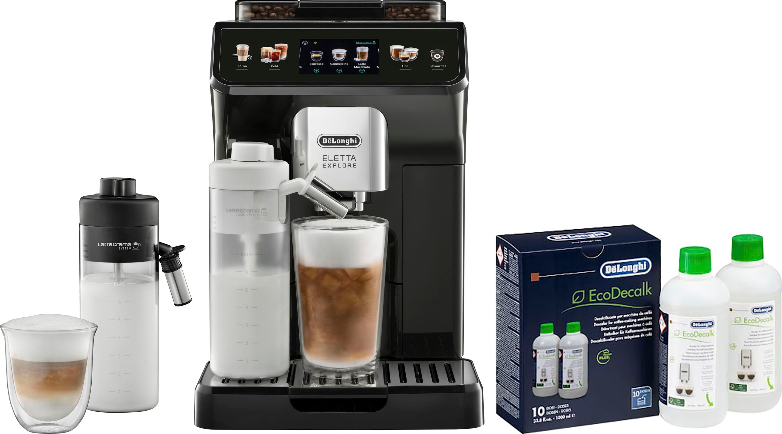 DeLonghi Kaffeevollautomat „Eletta Explore ECAM 450.55 G“, Grau, inkl. Pflegeset im Wert von € 31,99 UVP