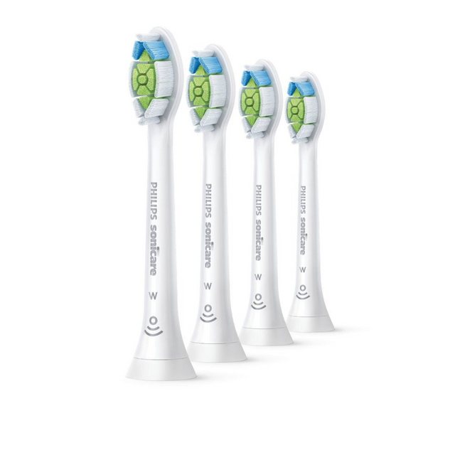 PhilipsAufsteckbürstenSonicare W Optimal White Standard-Bürstenköpfe weiß (4 Stück) HX6064/10Diamantförmige Borsten sorgen für 100 % weißere Zähne in nur einer WocheBis zu 7 mal bessere Plaque-Entfernung als mit einer HandzahnbürsteWählt automatisch den besten Putzmodus für optimale ErgebnisseDynamische Flüssigkeitsströmung unterstützt die Reinigungsleistung der BorstenGetestet