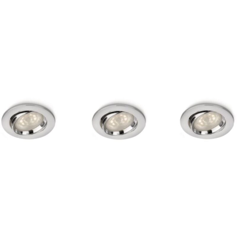 Gediegener Einbauspot led Chrom 3er Set – Philips