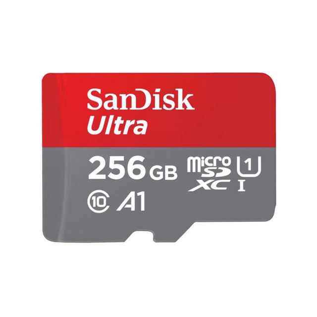 Sandisk Ultra microSDXC 256GB Mobile + SD Adapter 150MB/s A1 Class 10 UHS-I (0 Speicherkarte