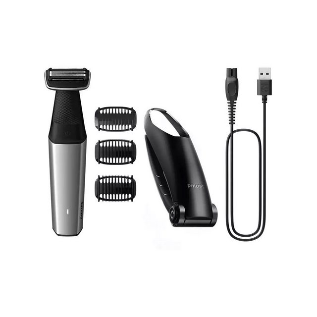 Philips Elektrokörperrasierer Philips BG5021/15 Bodygroomer für Herren Schwarz Silber