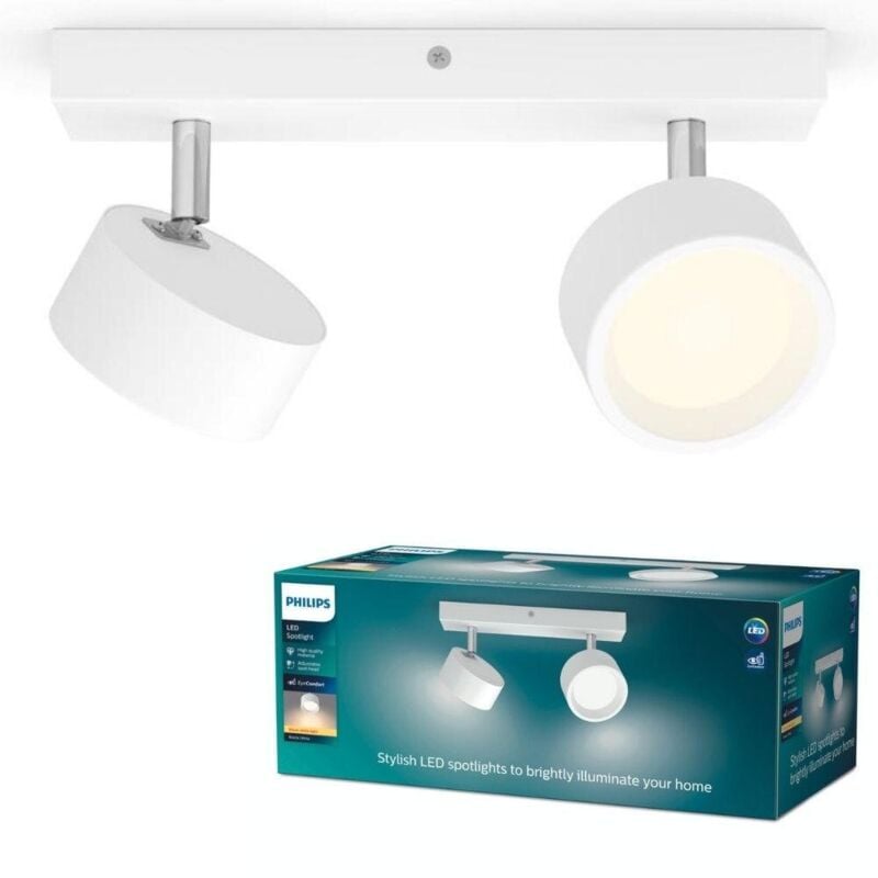 Led Deckenspot Bracia in Weiß 2x 5,5W 1100lm – Philips