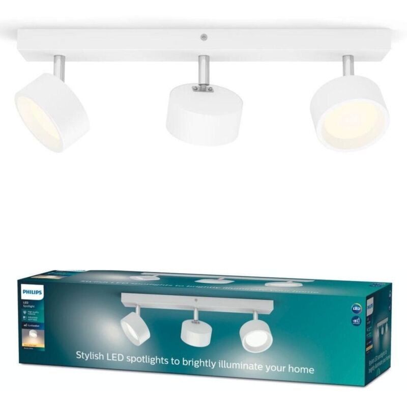 Led Deckenspot Bracia in Weiß 3x 5,5W 1650lm – Philips