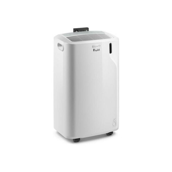 Mobiles Monoblock-Klimagerät Pinguino Delonghi PACEM77 mit Lüfter- und Entfeuchterfunktion: Entfeuchtung (nur im Entfeuchtungsmodus): 40 Liter/24 h. Exklusives Kondensatwiederverwendungssystem. Die Verwendung von Kältemittelgas R290 macht diese Klimaanlage zu einem ökologischen und effizienten Produkt. R290-Gas ist ein 100 % natürlicher Kohlenwasserstoff