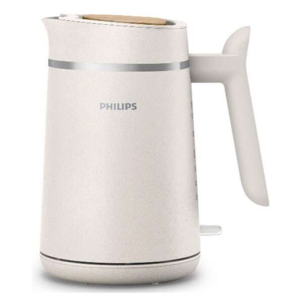 Philips Eco Conscious 5000 Series HD9365/10 kabelloser Wasserkocher. Das Frühstück macht mehr Spaß als je zuvor! Nachhaltig gestaltet mit 100 % biobasierten Kunststoffen (PP-Kunststoff aus zertifiziert biologisch abbaubaren Quellen). Mit der Leistung dieses Wasserkochers erhalten Sie schnell heißes Wasser. 1-Tassen-Anzeige