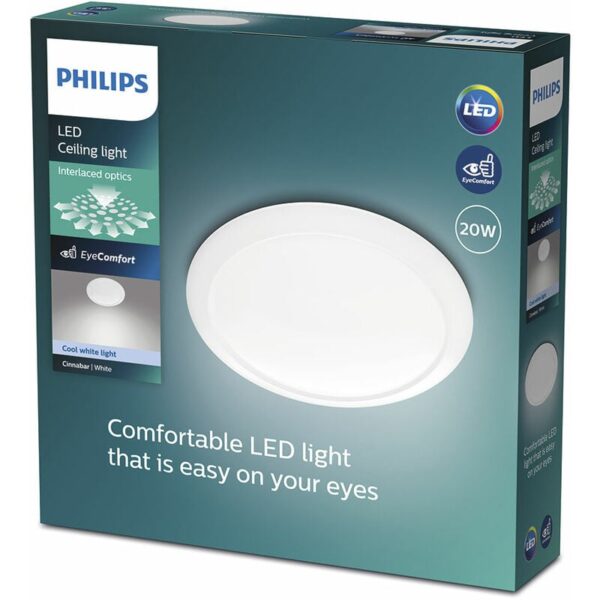 philips cinnabar led deckenlampe 20w 2000lm 4000k. ip20