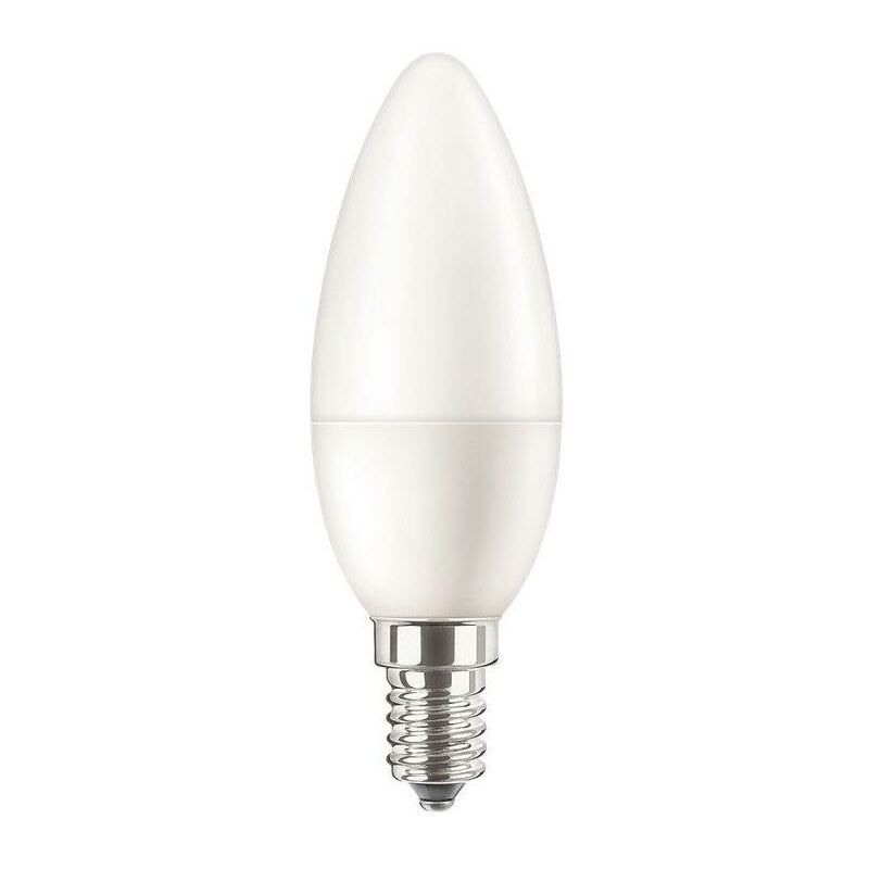 Philips – LED-Kerzenlampe E14 B35 5W f 2700K ewws 470lm mt ac Ø35x106mm 220-240V COREPROCANDLEND5-40WE14827B35 – weiß