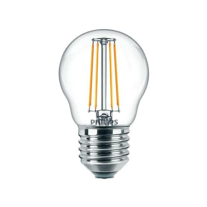 Philips – LED-Tropfenlampe fm E27 p 4,3W f 2700K ewws 470lm Filamentlampe P45- kl ac COREPROLEDLUSTERND4.3-40WE27827P – weiß