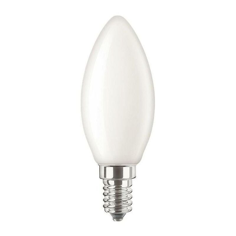 Philips – LED-Kerzenlampe fm E14 B3 4,3W f 2700K ewws 470lm Filamentlampe B35 mt ac COREPROLEDCANDLEND4.3-40WE14827B – weiß