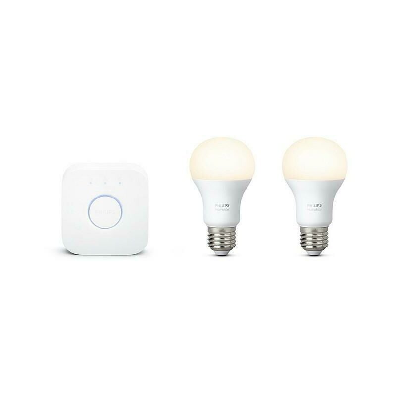 2 Glhbirnen E27 Inklusive BridgeLuce warmwei (2700 K) berprfen Sie das weie Licht von Philips Hue von berall auf der Welt