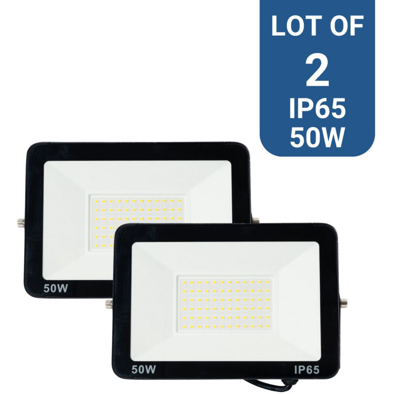 2er-Pack LED-Strahler für den Außenbereich 50W – 95lm/W – IP65