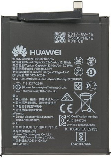 Huawei Akku für Huawei Mate 10 Lite Li-Pol 3,8 Volt 3340 mAh schwarz Handy-Akku 3340 mAh (3.8 V)