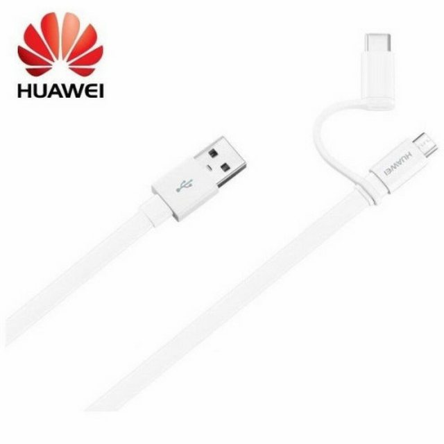 Huawei Huawei AP55S 2 in 1 Datenkabel mit Typ-C-Adapter 1,5 m Weiß Smartphone-Ladegerät (Typ-C Adapter, 1-tlg)