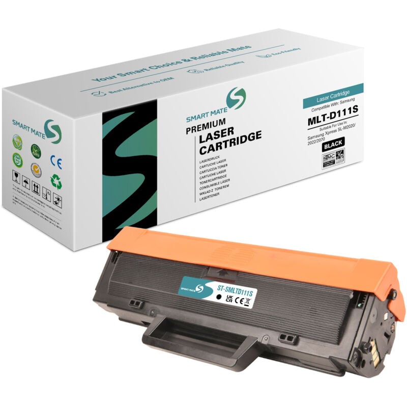 SmartMate wiederaufbereiteter Laser Toner Patrone für Samsung SU810A (MLT-D111S) Schwarz