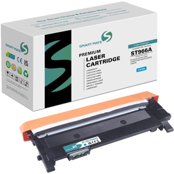 SmartMate Wiederaufbereitete Laser Toner Patrone für Samsung ST966A (CLT-C404S) Cyan Die SmartMate wiederaufbereitete Laser Toner Patrone für Samsung ST966A (CLT-C404S) Cyan wurde remanufactured