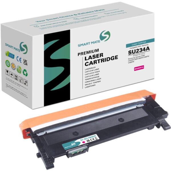 SmartMate Wiederaufbereitete Laser Toner Patrone für Samsung SU234A (CLT-M404S) Magenta Die SmartMate wiederaufbereitete Laser Toner Patrone für Samsung SU234A (CLT-M404S) Magenta wurde remanufactured