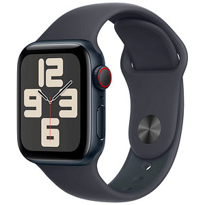 Die Apple Watch SE 40 mm Aluminium (GPS+Cellular) Sportarmband S/M  mitternacht – der Name ist ProgrammDie Apple Watch SE 40 mm Aluminium (GPS+Cellular) Sportarmband S/M  mitternacht ist Ihr persönlicher Assistent für den Alltag: Sie erinnert Sie an Ihre Termine