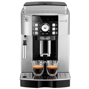 Mit dem DeLonghi ECAM 21.117.SB Kaffeevollautomaten silber Kaffeekreationen neu erlebenLeckere Kaffeespezialitäten aus frischen Bohnen erhalten Sie mit dem DeLonghi ECAM 21.117.SB Kaffeevollautomaten silber ganz einfach auf Knopfdruck. Das Gerät mahlt Ihnen die Bohnen dank des hochwertigen Mahlwerks zu aromatischem Pulver und durch die individuell einstellbare Wassermenge können Sie Ihr Lieblingsheißgetränk ganz nach Wunsch aufbrühen.Mit diesen Eigenschaften punktet das Modell:Pullvermenge einstellbar