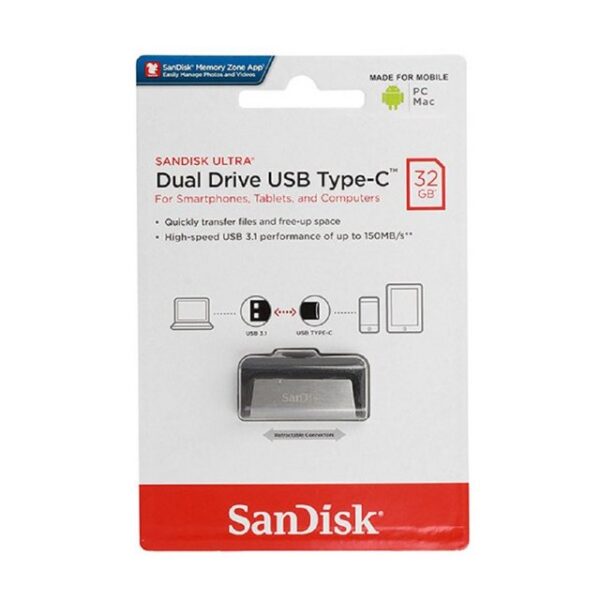 Original SanDisk® Ultra Dual Drive für USB Typ-CProduktbeschreibung:Übertragen mit dem SanDisk® Ultra Dual Drive ganz bequem Daten von Ihrem Handy auf Ihrem Computer.Sehr kleines und handliches Laufwerk