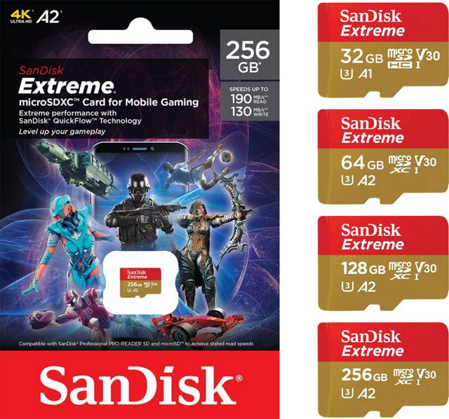 Produktbeschreibung Die SanDisk Extreme Gaming MicroSD-Karten sind speziell für Gamer entwickelt worden