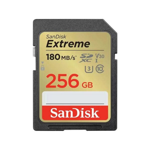 SanDisk Extreme Speicherkarte 256 GB SDXC Klasse 10 UHS-I 180 MB/s 130 MB/sHighlightsKapazität: 256 GBFlash-Memory-Klasse: Klasse 10Lesegeschwindigkeit: 180 MB/sSchreibgeschwindigkeit: 130 MB/sInterner Speichertyp: UHS-IUHS Speed Klasse: Class 3 (U3)Video-Geschwindigkeitsklasse: V30Schutzfunktion: Temperaturbeständig