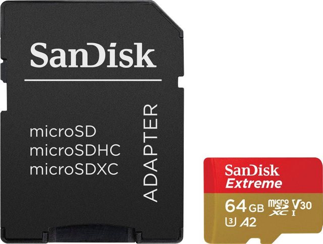 Sandisk Extreme 64GB Speicherkarte (64 GB, UHS Class 3, 170 MB/s Lesegeschwindigkeit)