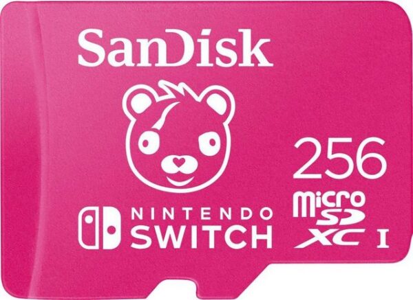 SanDisk® microSDXC™-Karte für Nintendo Switch™ Die offiziell lizenzierte Fortnite® SanDisk® microSDXC™-Karte für Nintendo Switch™ erweitert Ihr System um bis zu 256 GB