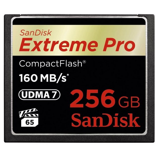 Sandisk CF Extreme Pro Speicherkarte (256 GB, 160 MB/s Lesegeschwindigkeit)