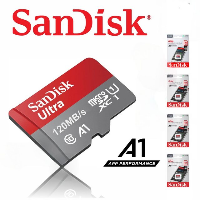 Sandisk Ultra microSD Speicherkarte A1 Speicherkarte (64 GB, Class 10, 140 MB/s Lesegeschwindigkeit)