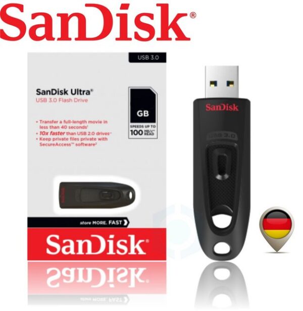 Produktbeschreibung SanDisk Ultra USB 3.0 Flash-Laufwerk Erleben Sie High-Speed USB 3.0 und übertragen Sie Ihre Videos