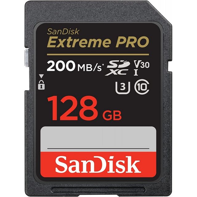 Sandisk Extreme Pro SDXC 128 GB – Speicherkarte – schwarz Speicherkarte