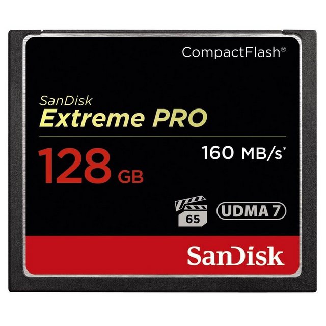 Sandisk CF Extreme Pro Speicherkarte (128 GB, 160 MB/s Lesegeschwindigkeit)