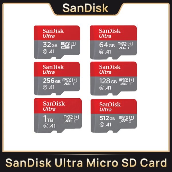 SanDisk Ultra A1 Micro SD Memory Card V10 C10 U1 32GB 64G 128G 256G 512G 1TB TF Flash Card for