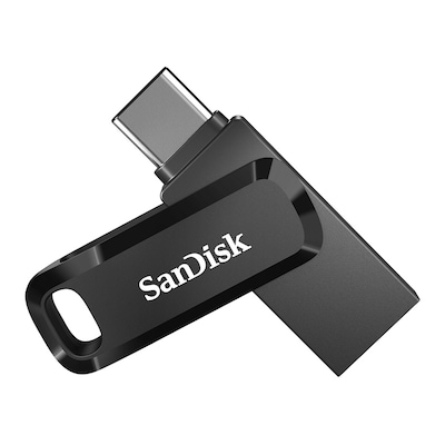 SanDisk Ultra Dual Drive Go Typ-A/Typ-C 512GB USB-Stick Schwarz Swivel, bis zu 400 MB/s, USB 3.2 Gen 1×1 (5 Gbit/s)