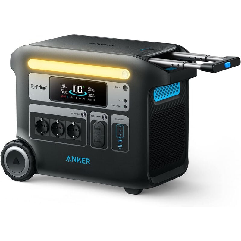 Anker – Tragbare Energie-Station 767, 2048Wh, LiFePo4-Akku, 10 PortsSolargenerator, 3x 220V Wechselstromstecker, 3x usb-c 100W, 2x