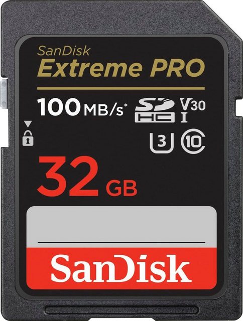 Sandisk Extreme PRO 32GB Speicherkarte (32 GB, UHS Class 3, 100 MB/s Lesegeschwindigkeit)