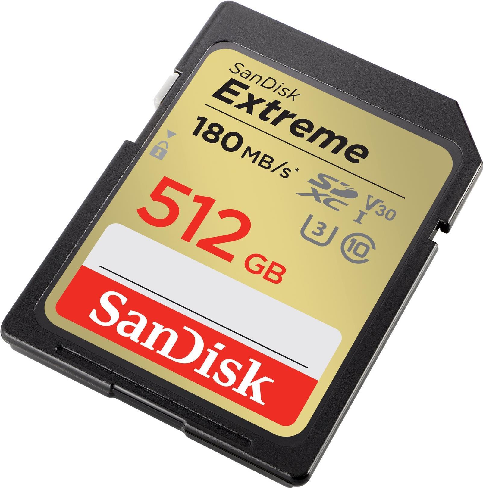 SanDisk Extreme – Flash-Speicherkarte – 512GB – Video Class V30 / UHS-I U3 / Class10 – microSDXC UHS-I (SDSDXVV-512G-GNCIN)