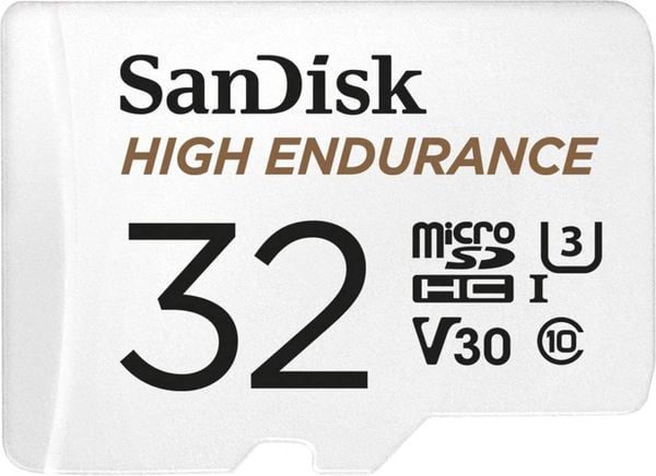 SanDisk High Endurance Monitoring microSDHC-Karte 32 GB Class 10, UHS-I, UHS-Class 3, v30 Video Speed Class inkl. SD-Adapter