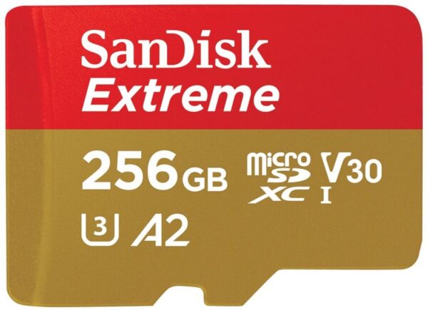 Erstklassige 256 GB microSDXC-Karte + SD Adapter mit einer Lesegeschwindigkeit bis zu 170 MB/S ermöglicht die Aufnahme von hochauflösenden 4K-UHD-Videos.