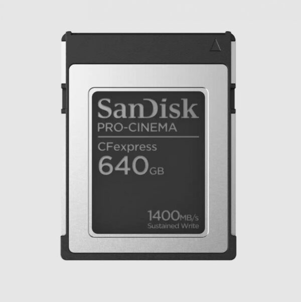 SanDisk® PRO-CINEMA CFexpress™ Type-B-Speicherkarte Das PRO in jeder Produktion. Die SanDisk® PRO-CINEMA CFexpress™-Speicherkarten bieten professionellen Kameraleuten die nötige dauerhafte Mindestschreibgeschwindigkeit