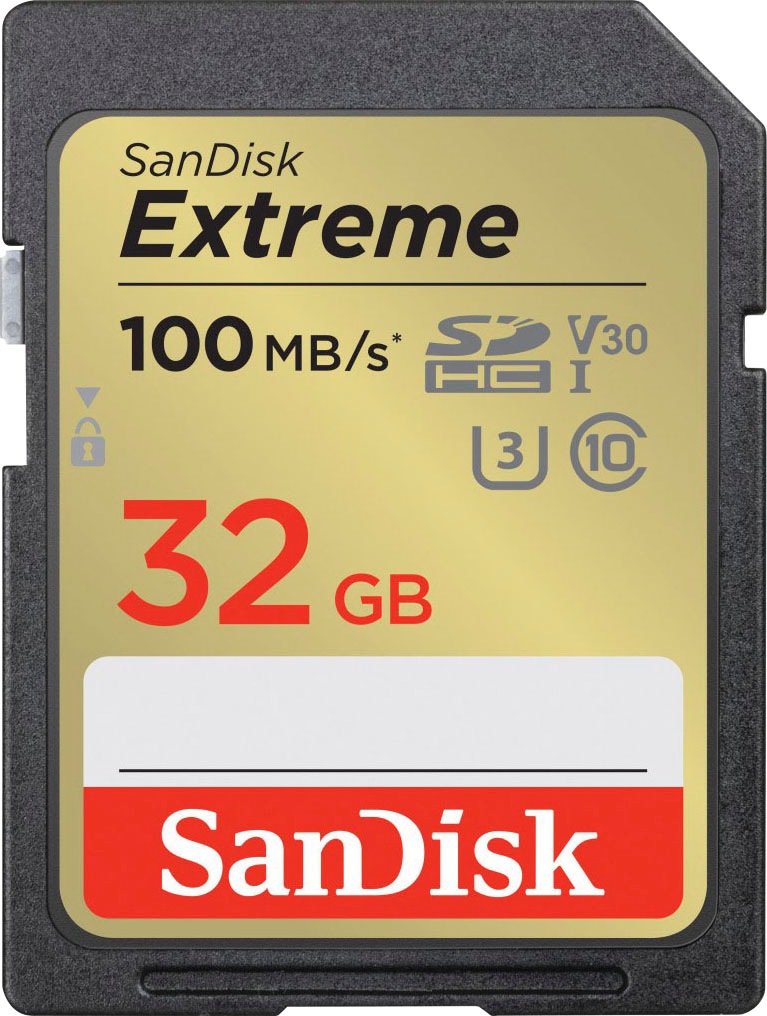 Sandisk Speicherkarte »Extreme 32GB«, (UHS Class 3 100 MB/s Lesegeschwindigkeit)