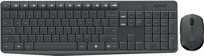 Logitech MK235 – Tastatur-und-Maus-Set – kabellos – 2.4 GHz – Italienisch/Mittelmeer