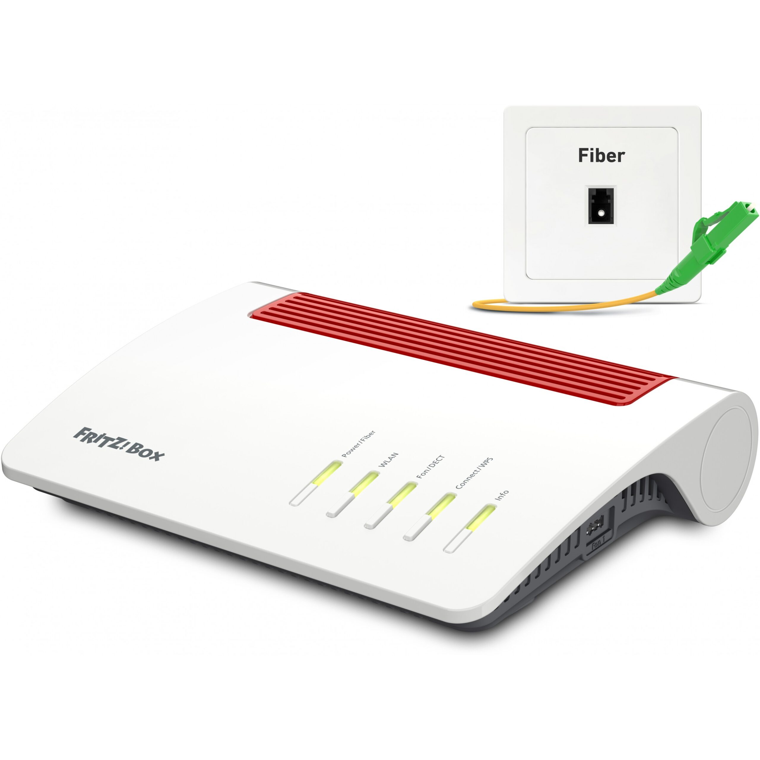 WAN-VerbindungEigenschaft: Ethernet-WANWAN-Verbindungstyp: RJ-45Wireless LAN FunktionenWLAN-Band: Dual-Band (2.4 GHz/5 GHz)Top WLAN-Standard: Wi-Fi 6 (802.11ax)WLAN Datentransferrate (max.): 3600 Mbit/sWLAN-Standards: 802.11a. 802.11g. Wi-Fi 4 (802.11n). Wi-Fi 5 (802.11ac). Wi-Fi 6 (802.11ax)WLAN-Datenübertragungsrate (erstes Band): 1200 Mbit/sWLAN-Datenübertragungsrate (zweites Band): 2400 Mbit/sNetzwerkEigenschaft: Ethernet/LANSchnittstellentyp Ethernet-LAN: Gigabit EthernetEthernet LAN Datentransferraten: 1000 Mbit/sVerkabelungstechnologie: 10/100/1000Base-T(X)Netzstandard: IEEE 802.3bzEigenschaft: VollduplexEigenschaft: Dynamisches DNS (DDNS)Eigenschaft: Medien-ServerAnschlüsse und SchnittstellenAnzahl Ethernet-LAN-Anschlüsse (RJ-45): 4Eigenschaft: USB AnschlussUSB 3.2 Gen 1 (3.1 Gen 1) Anzahl der Anschlüsse vom Typ A: 2Management-FunktionenEigenschaft: Wake-on-LAN bereitEigenschaft: MIMOSicherheitUnterstützte Sicherheitsalgorithmen: WPA2Eigenschaft: FirewallEigenschaft: Netzwerkadressenübersetzung (NAT)ProtokolleEigenschaft: DHCP-ServerEigenschaft: Universal Plug and Play (UPnP)DesignProduktfarbe: WeißEigenschaft: AnzeigelichtProdukttyp: Tabletop-RouterLieferumfangMitgelieferte Kabel: Faser. LAN (RJ-45)Eigenschaft: AC-NetzadapterEigenschaft: SchnellinstallationsanleitungMerkmaleEigenschaft: Eingebauter ProzessorEnergieEnergiequelle: ACGewicht und AbmessungenBreite: 254 mmTiefe: 191 mmHöhe: 63 mmVerpackungsdatenAnzahl enthaltener Produkte: 1 Stück(e) - Netzwerk-Infrastruktur Router  - FRITZ!Box 5590 Fiber wireless router