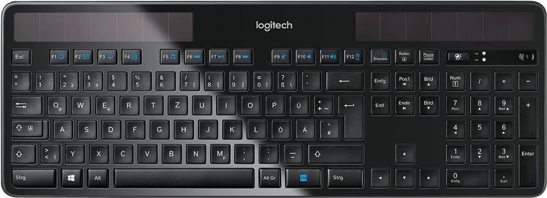 Logitech Wireless Solar Keyboard K750 – Tastatur – drahtlos – 2,4 GHz – kabelloser Empfänger (USB) – Deutsch (920-002916)