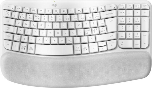 Logitech Wave Keys - Tastatur - mit gepolsterter Handgelenkauflage - kabellos - Bluetooth LE - QWERTY - Off-White (920-012299)