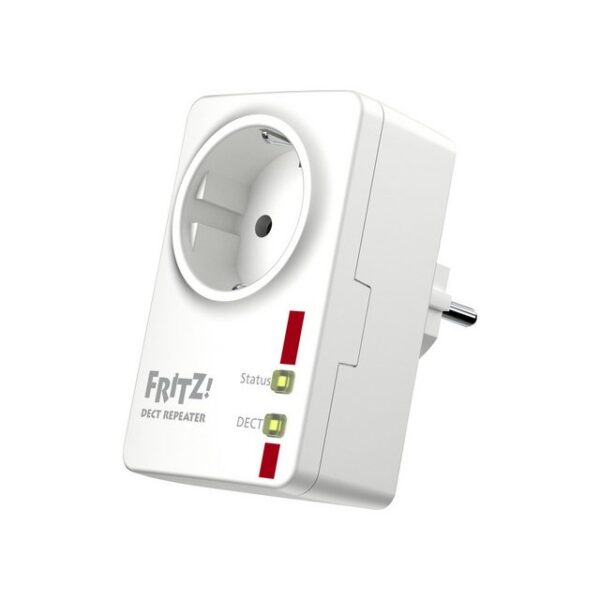 Mehr Reichweite für DECT-VerbindungenDer neue FRITZ!DECT Repeater 100 vergrössert den Empfangs- und Sendebereich der DECT-Basis einer FRITZ!Box oder einer anderen DECT-Basisstation mit Repeater-Funktion (GAP). Damit wird schnurlose Telefonie (auch in HD-Qualität) über grössere Entfernungen realisierbar. In Kombination mit der FRITZ!Box lassen sich zudem zahlreiche Internet- und Komfortfunktionen an modernen DECT-Handgeräten wie dem FRITZ!Fon weiträumig nutzen.Sichere HD-Telefonie über lange DistanzenDer FRITZ!DECT Repeater 100 vergrössert die Reichweite jeder DECT-Basisstation mit Repeater-Funktion (GAP). In Kombination mit einer FRITZ!Box-DECT-Basis und einem modernen DECT-Handgerät wie dem FRITZ!Fon eröffnet der Repeater jedoch neue Optionen im Heimnetz. Schnurlose Telefonate in kristallklarer HD-Qualität