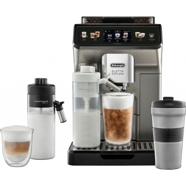 De’Longhi Eletta Explore ECAM 450.86.T – Hochwertiger Kaffeevollautomat für Cold Brew und mehr Hierbei handelt es sich um ein Austellungsstück und die Ware ist Original sowie voll funktionstüchtig. Sie wird im neutralen Karton ausgeliefert. Die Garantie bleibt aufrecht! Erleben Sie mit dem De’Longhi Kaffeevollautomaten ECAM 450.86.T Eletta Explore über 50 Heiß-