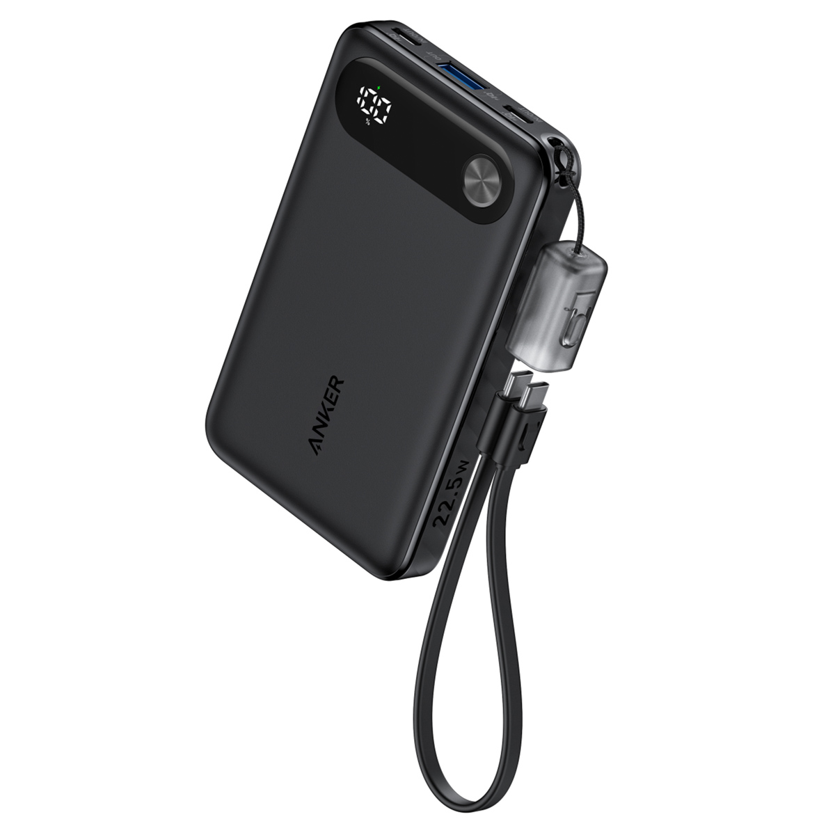 Anker Powerbank – 10.000 mAh – 22,5 Watt – USB-A + 2x USB-C – Schwarz